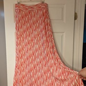 Pink and White Maxi Skirt